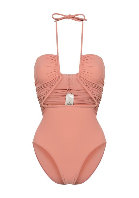 Costume con dettagli cut-out in rosa - donna